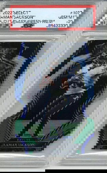 2022 PANINI SELECT DISCO PRIZM #107 LAMAR JACKSON RAVENS PSA 10 LOW POP
