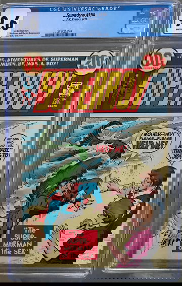 Superboy #194 (1973) CGC 9.6 -- White pages; Nick Cardy Merman cover; Bob Brown