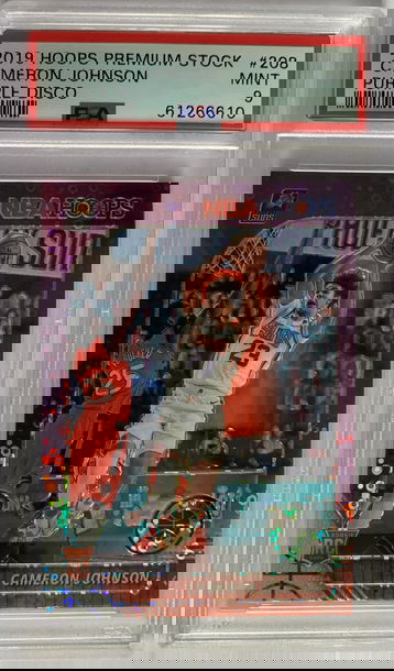 2019 Hoops Premium Stock Cameron Johnson Purple Disco PSA 10