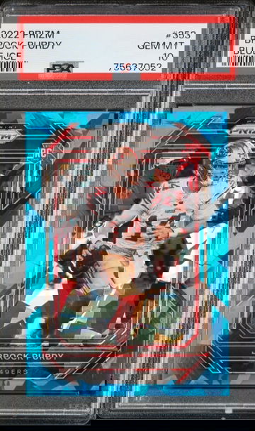 2022 Panini Prizm Brock Purdy Blue Ice /99 #353 Rookie Card RC PSA 10