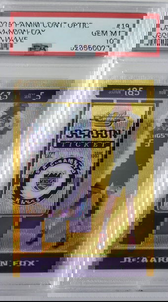 2019 De'aaron Fox Optic Contenders Gold Wave PSA 10