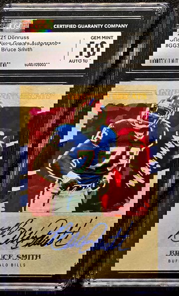 2021 Panini Donruss #GG37 Gridiron Greats Bruce Smith Autograph CGC 10 Auto 10
