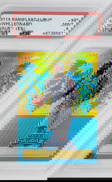 KAWHI LEONARD 2014 Panini Excalibur Crusade #36 Teal 04/35 Clippers - PSA 9 MINT