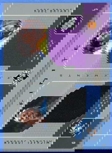 2002 UPPER DECK FINITE ELEMENTS DUAL JERSEY MICHAEL JORDAN KOBE BRYANT