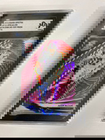 2019 Panini Spectra #113 Josh Allen Neon Pink Die cut Prizm serial number 12/20  