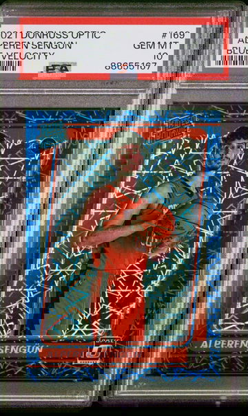 2021 Alperen Sengun Donruss Optic Blue Velocity Lazer Prizm Rated Rookie RC 169 PSA 10