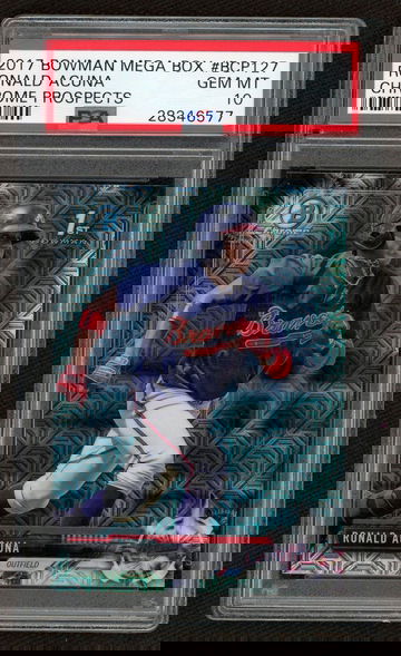 2017 Ronald Acuna Bowman Chrome Rookie Mega Box PSA 10