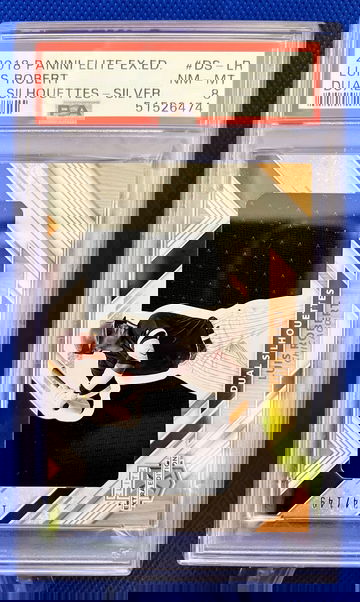 2018 Panini Elite SP /149 Luis Robert Dual Silhouettes SILVER PSA 8 short print patch Chicago White Sox