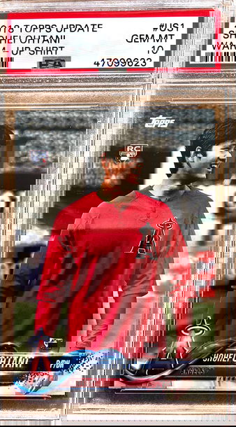 2018 Topps Update US1 - Shohei Ohtani Warm Up Shirt PSA 10