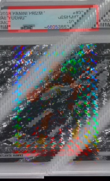 2018-19 Panini Prizm TRAE YOUNG Mosaic Silver Rookie #93 PSA 10 RC