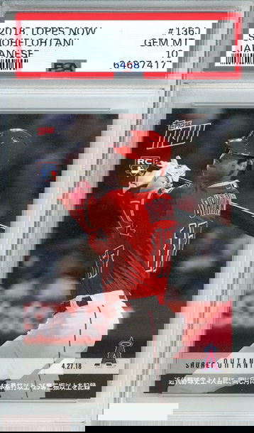 2018 TOPPS NOW SHOHEI OHTANI #136J JAPANESE ROOKIE PSA 10 GEM MT