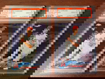 Lot of 2 Shohei Ohtani 2018 Topps Chrome PSA 10 #150 Pitching Angels GEMs