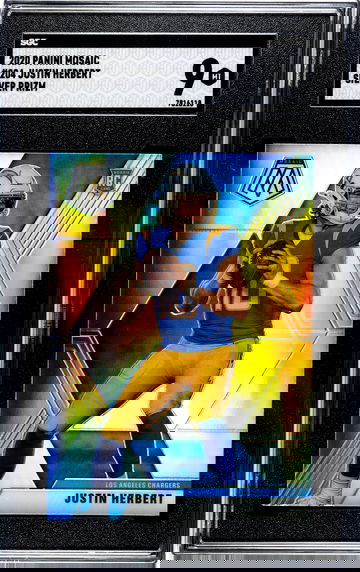 2020 PANINI MOSAIC #204 JUSTIN HERBERT SILVER PRIZM SGC 9