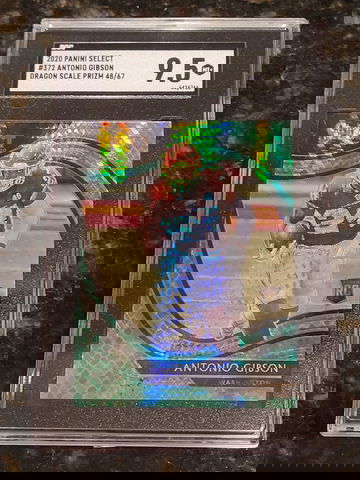 2020 Antonio Gibson Select Field Level Dragon Scale PRIZM #/67 (SGC 9.5)