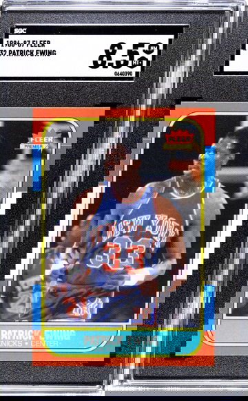 1986-87 Fleer Basketball Patrick Ewing #32 RC SGC 8.5