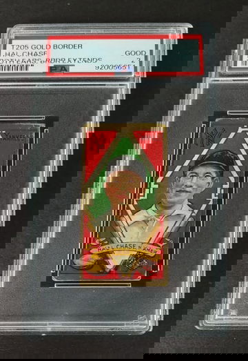 T205 Hal Chase Both Ears Show Border Extends, American Beauty (Green) - PSA 2