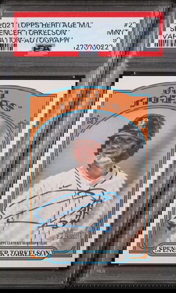 2021 Topps Heritage Minor League Variation-Autograph Spencer Torkelson #2 /50 PSA 9