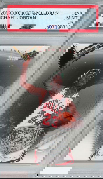 2009 UPPER DECK JORDAN LEGACY MICHAEL JORDAN #24 CHICAGO BULLS HOF PSA 9 MINT
