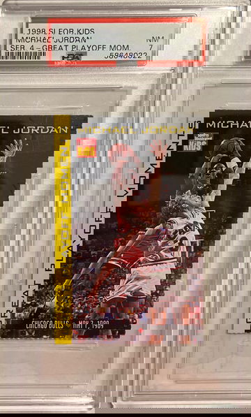 1998 si for kids Michael Jordan series 4 great playoff moments psa 7 rare Chicago bulls