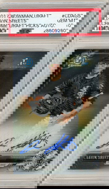 2017 Bowman Chrome Draft Picks Auto Gavin Sheets PSA 10