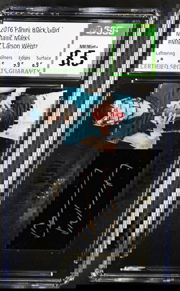 CARSON WENTZ 2016 PANINI BLACK GOLD METALLIC MARKS 