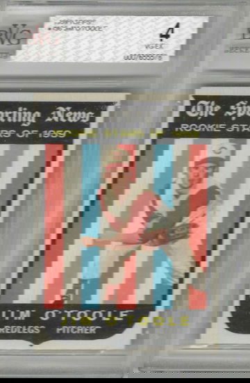 1959 Topps Jim O'Toole Baseball Card BVG 4 Cincinnati Redlegs Rookie RC