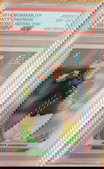 2014 Bowman Draft Chrome Refractor Matt Chapman PSA 8