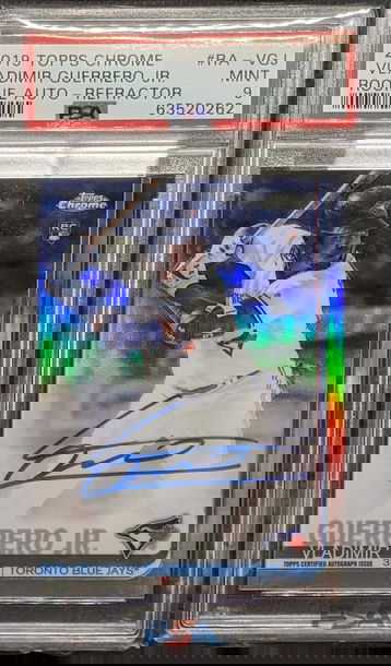 2019 Topps Chrome Vladimir Guerrero Jr Rookie Auto Refractor /499 PSA 9