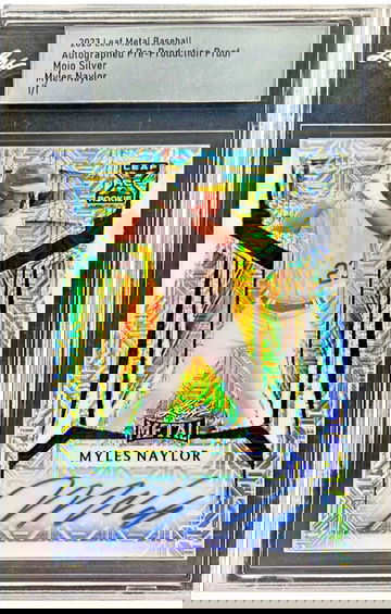 2023 Myles Naylor Leaf Metal Baseball Mojo Silver RC 1/1