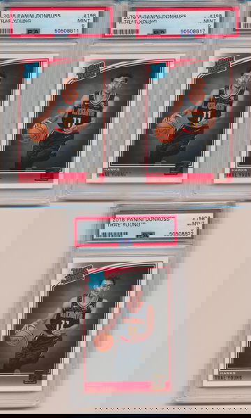 2018 Donruss 3x Lot Trae Young Rookie PSA 9