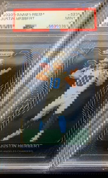 2020 Panini Prizm Justin Herbert Rookie Card #325 PSA 9 Mint