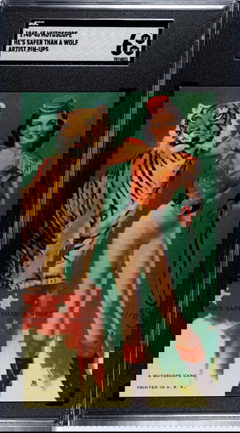 1940-45 Mutoscope Artist Pin-ups He's Safer Than a Wolf SGC 6 EXMT