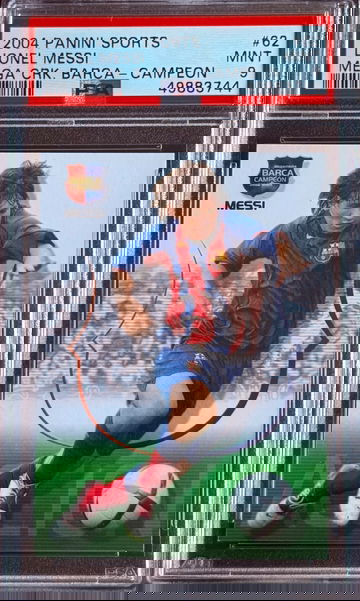 2004 Panini Mega Crack Barka Campeon Lionel Messi #62 PSA 9