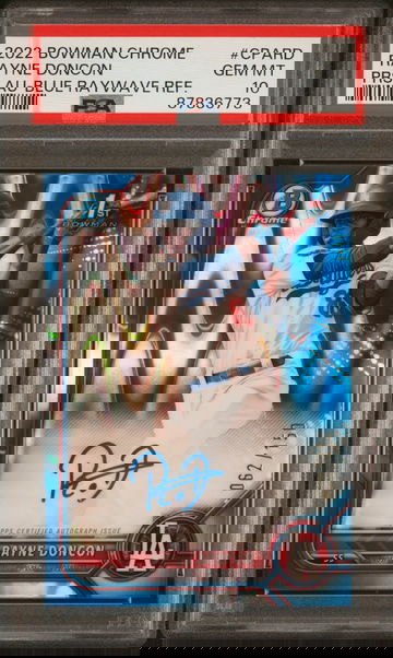 2022 Bowman Chrome RAYNE DONCON Blue Raywave Refractor RC AUTO /150 PSA 10 Gem Mint