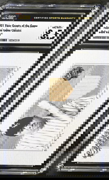 2001 Fleer Greats of the Game Feel the Game Classics Babe Ruth GU Bat HOF