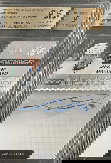 Auston Matthews 2016-17 UD Premier Inked Script Rookie 04/10 BGS 9.5