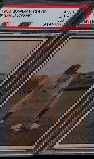 1953 Bowman Color Baseball Jim Brideweser #136 PSA 5.5