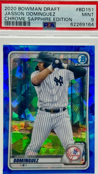 2020 BOWMAN DRAFT JASSON DOMINGUEZ CHROME SAPPHIRE EDITION #BD151 PSA 9 MINT