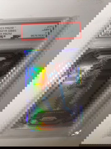 2023 prizm silver Jahmyr Gibbs RC PSA 9
