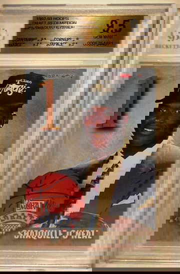 1992-93 NBA HOOPS DRAFT REDEMPTION #A SHAQUILLE O'NEAL ROOKIE BGS 9.5 GEM MINT