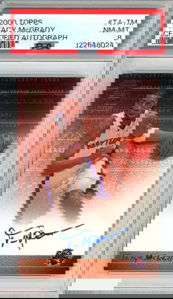 2000 TOPPS CERTIFIED AUTOGRAPH TRACY MCGRADY #TA-TM RAPTORS HOF PSA 8 NM-MT