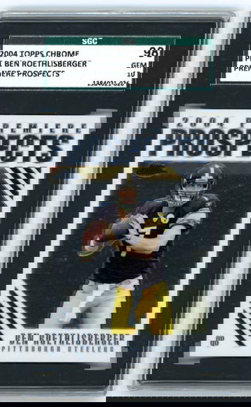 2004 Topps Chrome Premiere Prospects Ben Roethlisberger Rookie Rc PP1 SGC 10 Gem Mint