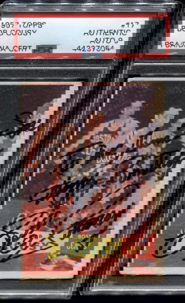 1957 Topps #17 Bob Cousy HOF RC Auto PSA Auth DNA 9 *7054 