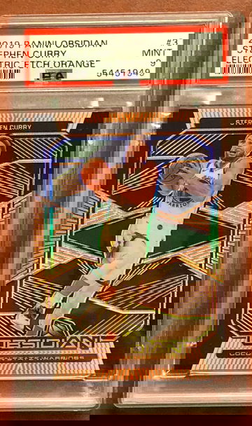 2019 Obsidian Electric Etch Orange Stephen Curry PSA 9