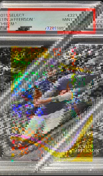 2021 Panini Select Justin Jefferson Field Level Gold Prizm PSA 9