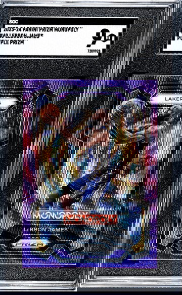 2023-24 Panini Prizm Monopoly #40 Lebron James Purple Prizm SGC 9