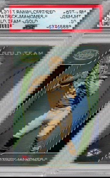 2017 PANINI CERTIFIED PATRICK MAHOMES II GOLD TEAM “GOLD”  /25 PSA 10