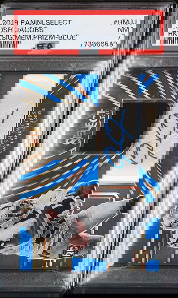 2019 Panini Select Josh Jacobs RPA Rookie Patch Auto RPA /35 Raiders RC PSA 7 NM