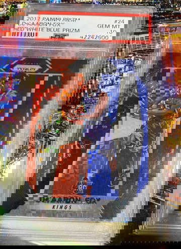 2017 De’Aaron fox red white blue rwb prizm 10 gem mt #24