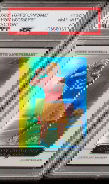 2005 Topps Chrome Refractor Holo Aaron Rodgers #190 Rookie RC PSA 8